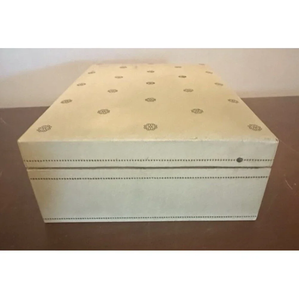 Vintage 1950s Mele Jewelry Box Cream Red Ballet No Key Music Box Needs Care RARE